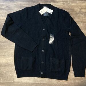 UNIQLO Premium Lambswool V Neck Long Sleeve Cardigan Black size M NWT
